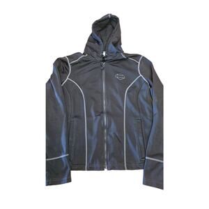 Women's Black Polyester/spandex Harley Davidson size XL zipup jacket thumb holes